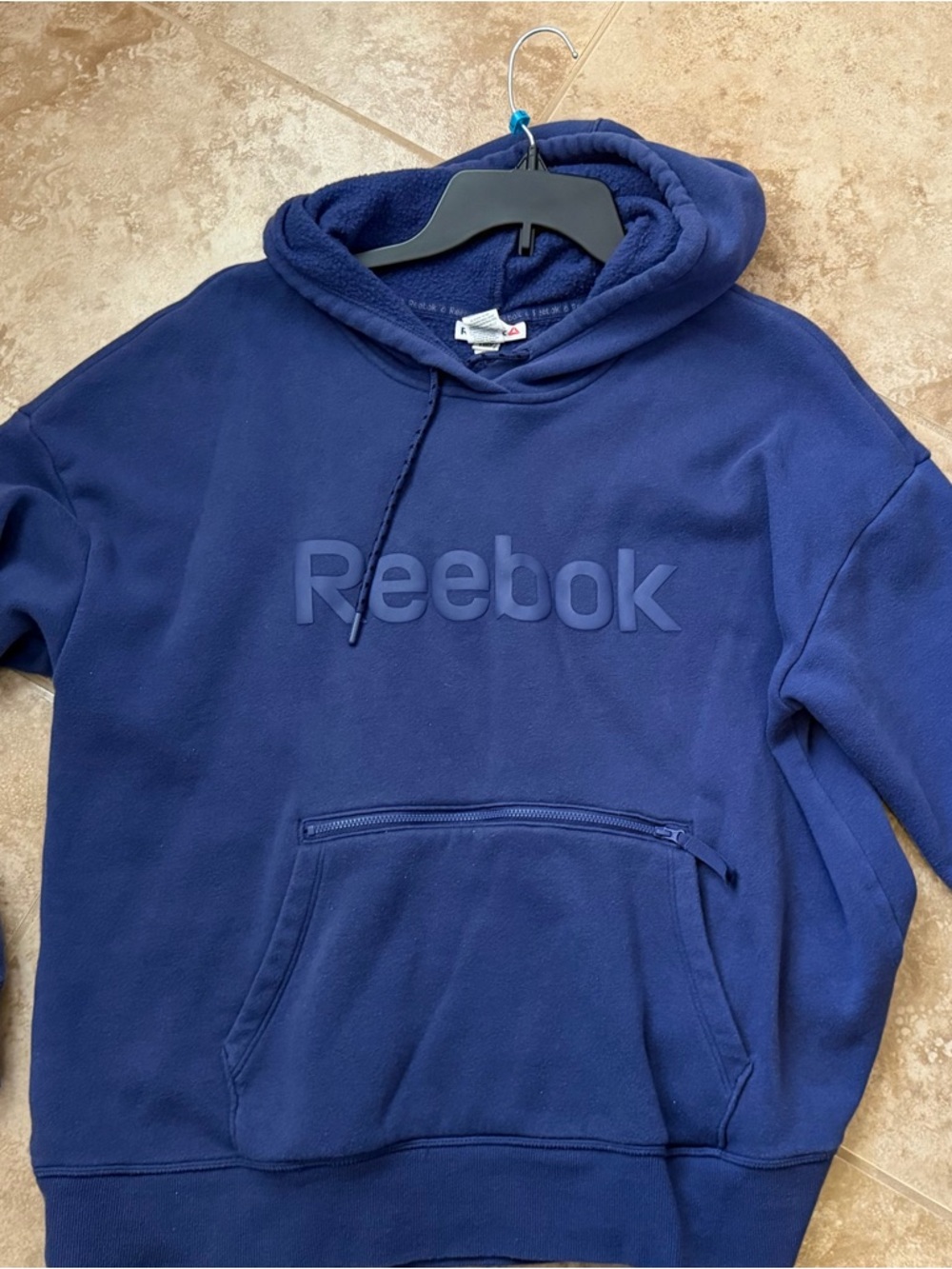 Reebok Navy Blue Logo Hoodie